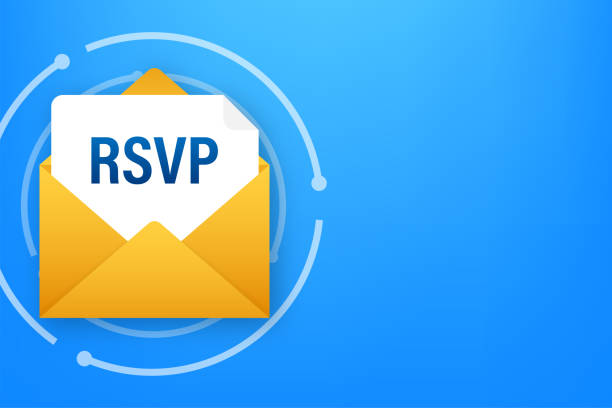 RSVP mail icon. Please respond to mail linear sign. Vector stock illustration. RSVP mail icon. Please respond to mail linear sign. Vector stock illustration rsvp stock illustrations