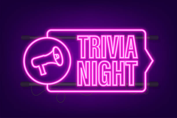 istock Megaphone with trivia night. Megaphone banner. Web design. Neon icon. Vector stock illustration 1346227380
