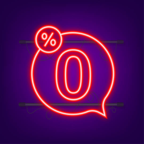 istock Zero commission. Design element. Red limited offer. Neon icon. Special offer badge. Vector stock illustration 1346231289
