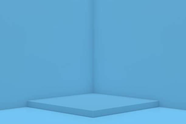 istock 3D Blue Stands, Product Stand, Blank Scene 1346238217