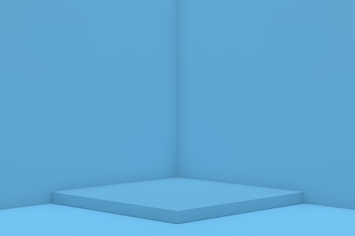 3D Blue Stands, Product Stand, Blank Scene