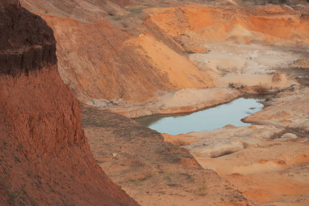 istock Red clay quarry. Clay quarry. 1346238850