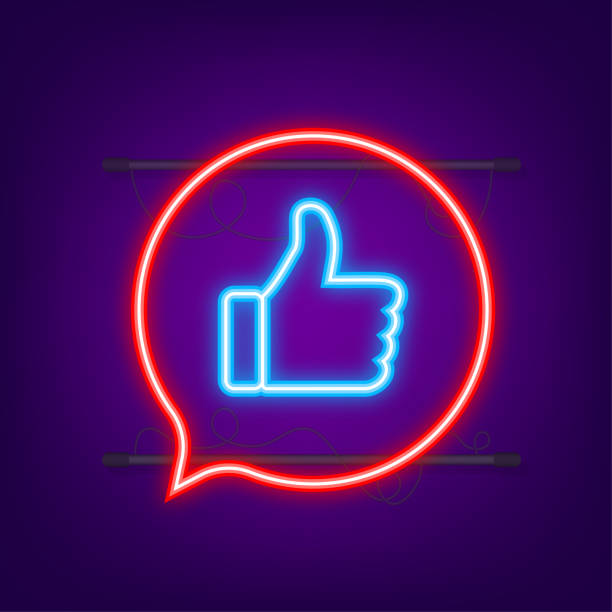 istock Like, Recommend, feedback. Social network post. Neon icon. Social media like. Motion graphics 1346239434