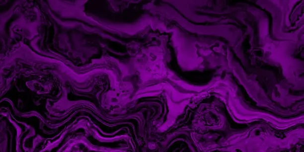 Photo of Marble Purple Black Abstract Galaxy Nebula Cloud Sea Ultra Violet Wave Background Marbling Hot Pink Magenta Pattern Liquid Ink Swirl Texture