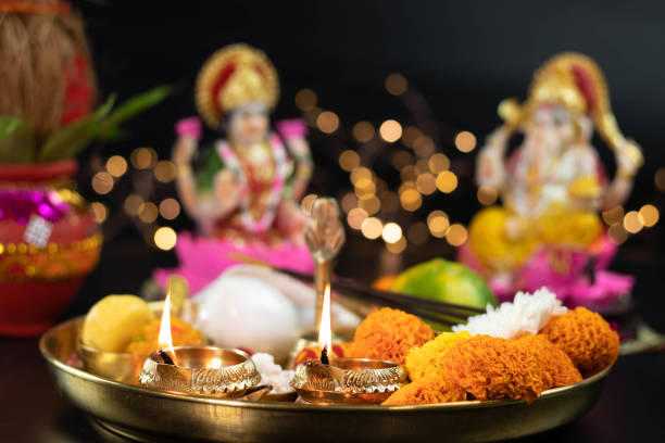 istock Illuminated Metal Brass Lamp Called Diya Deep Or Dia Glowing With Bokeh. Theme For Diwali, Navratri, Dussehra Puja, New Year, Deepawali, Karva Chauth, Teej, Ganesh Chaturthi Or Shubh Deepavali Pooja 1346254731