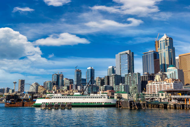 istock Seattle cityscape at Elliott Bay 1346255125