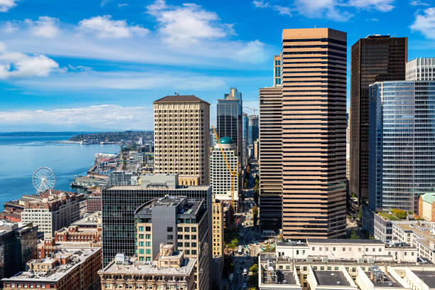 istock Aerial view of Seattle, USA 1346255643