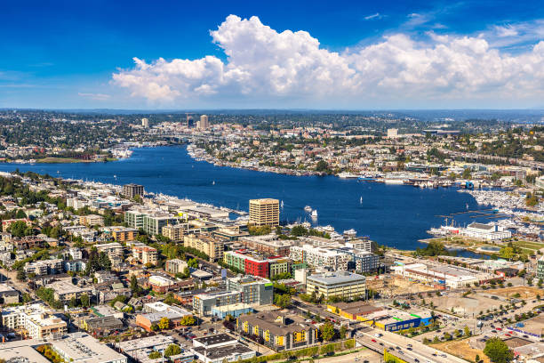 istock Aerial view of Seattle, USA 1346255937