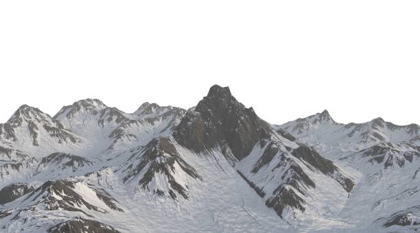 istock Snowy mountains Isolated on white background 3d illustration 1346256988