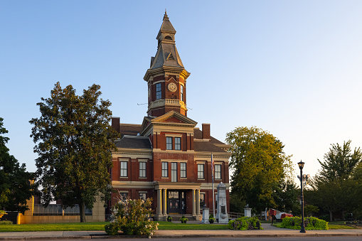 Mayfield, Kentucky, USA - August 24, 2021: The Graves County Courthouse.