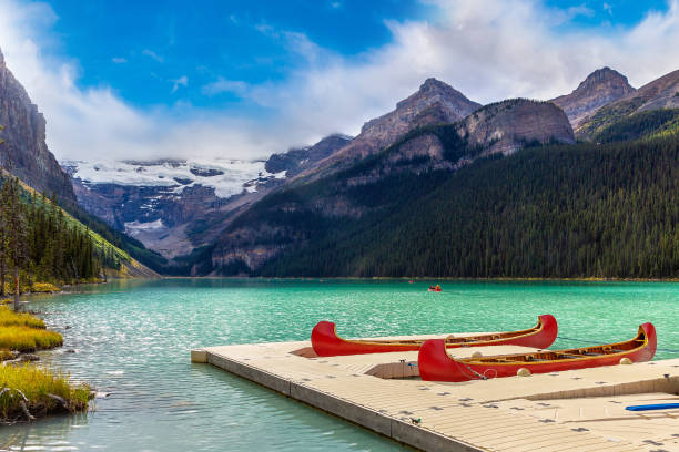 istock Canoes on Lake Louise, Banff 1346259418
