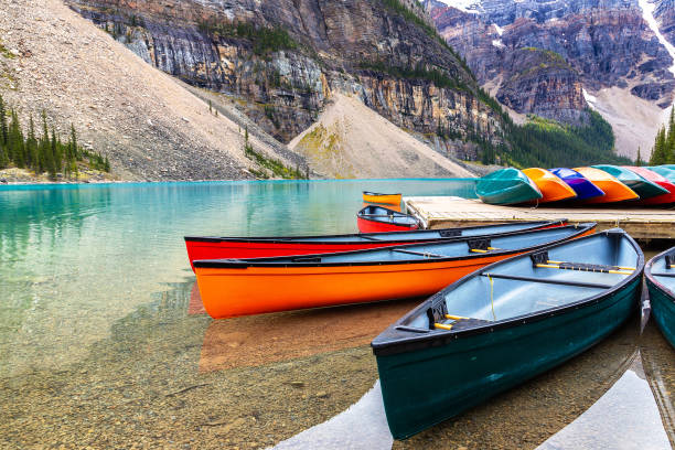 istock Canoes on Lake Moraine, Banff 1346259432