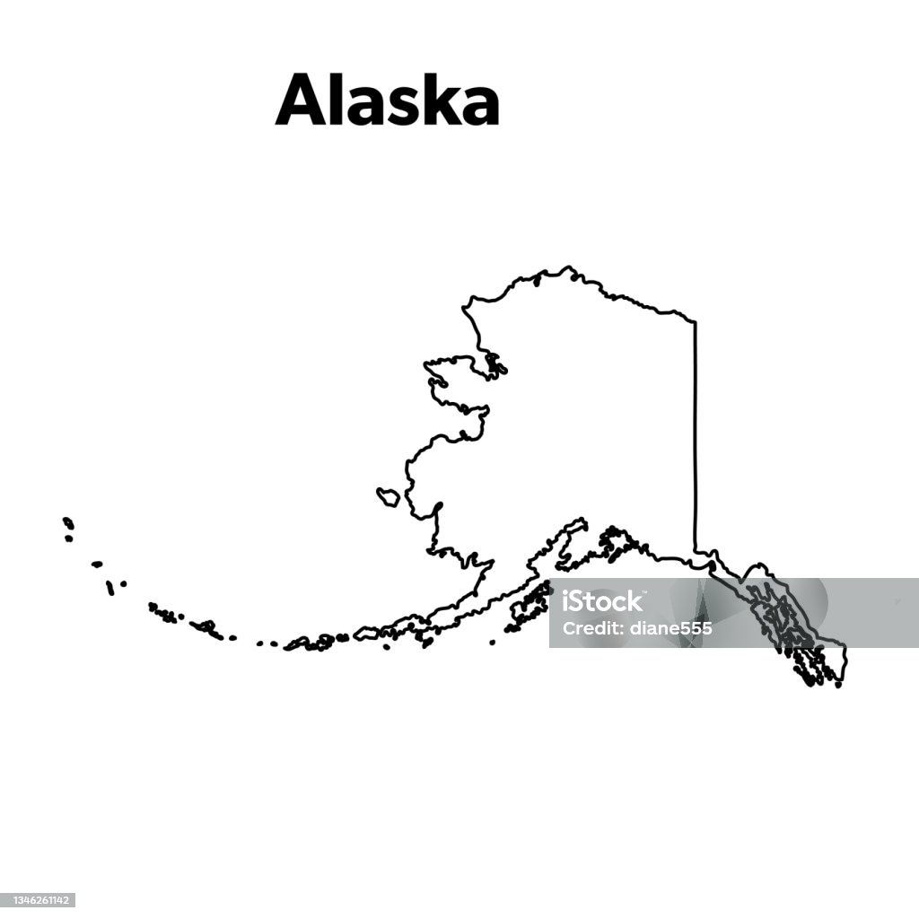 Us State Map Outline Alaska Stock Illustration Download Image Now us-state-map-outline-alaska-stock-illustration-download-image-now
