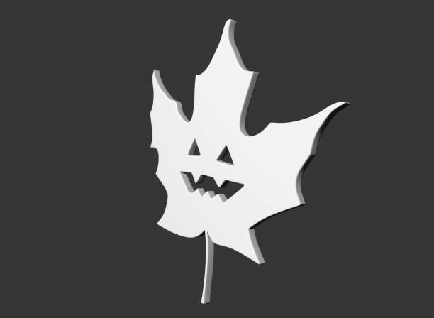 Halloween decorations on the black background 3D-rendering