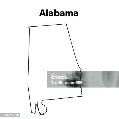 istock U.S State Map Outline, Alabama 1346261370