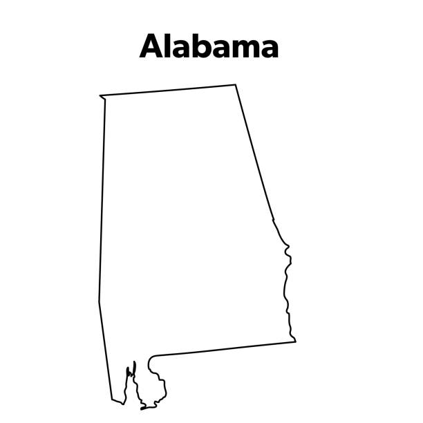 u.s state map outline, alabama - alabama 幅插畫檔、美工圖案、卡通及圖標