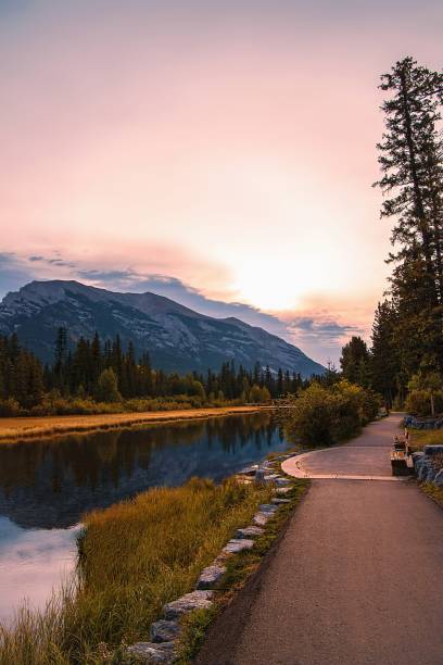 istock Sunrise Over A Mountain Park In Canmore 1346264045