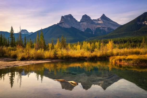 istock Sunrise Over The Three Sisters Mountains In Canmore 1346264210