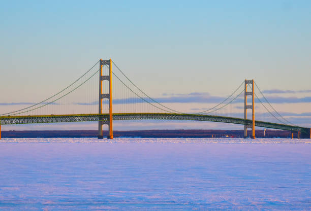 istock Mackinac Bridge Pastel Hues 1346267881