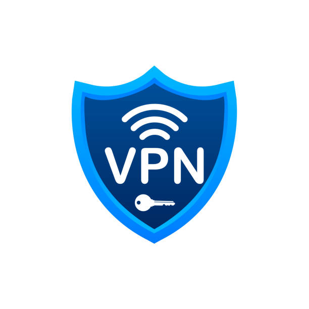 VPN shield concept. Vector illustration icon VPN shield concept. Vector illustration icon. vpn stock illustrations