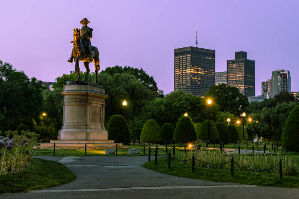 istock The George Washington Monument in the Boston Commons during the evening 1346268719