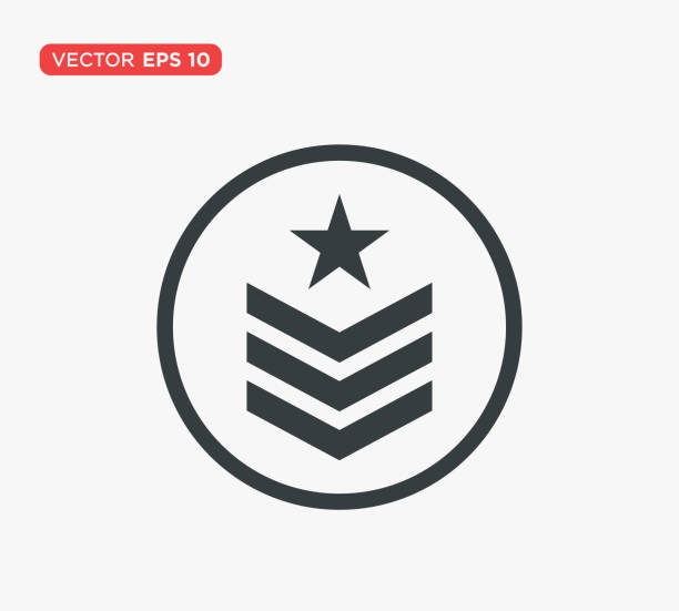 illustrazioni stock, clip art, cartoni animati e icone di tendenza di grado militare badge emblema icona illustrazione vettoriale design modificabile ridimensionabile eps 10 - epaulettes
