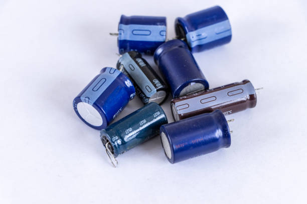 istock Pile of mixed capacitors 1346275663