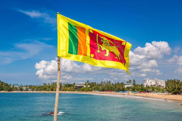 Sri Lanka flag Sri Lanka flag in a sunny day southern sri lanka stock pictures, royalty-free photos & images