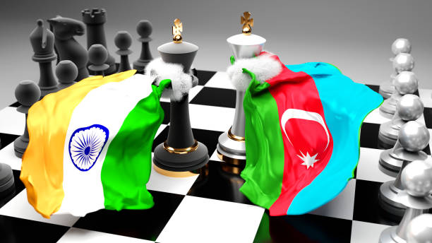 istock India Azerbaijan crisis, clash, conflict and debate between those two countries that aims at a trade deal or dominance symbolized by a chess game with national flags, 3d illustration 1346279342