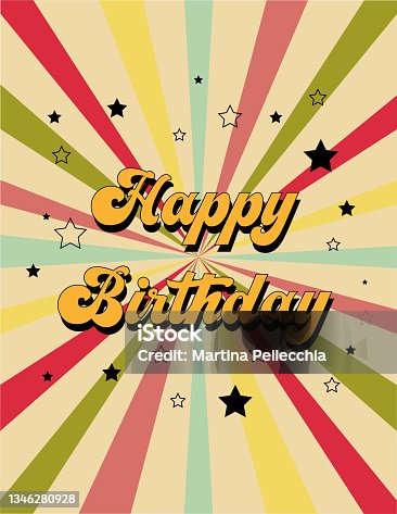 istock Great Happy Birthday Card. Vector typography illustration 1346280928