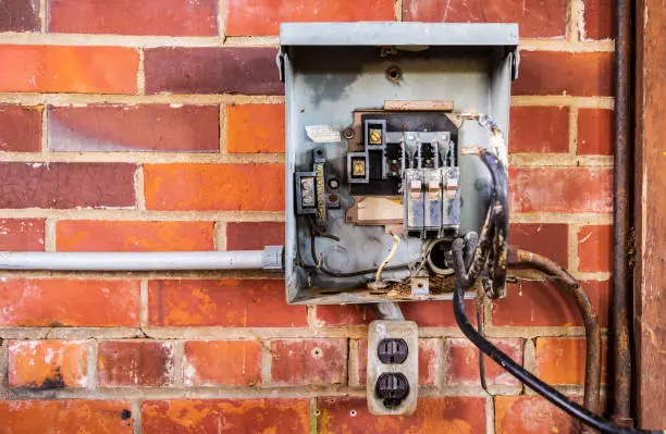 Photo of Old smashed up electrical box