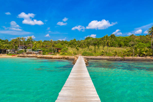 istock Wooden jetty (bridge) to beach 1346284456