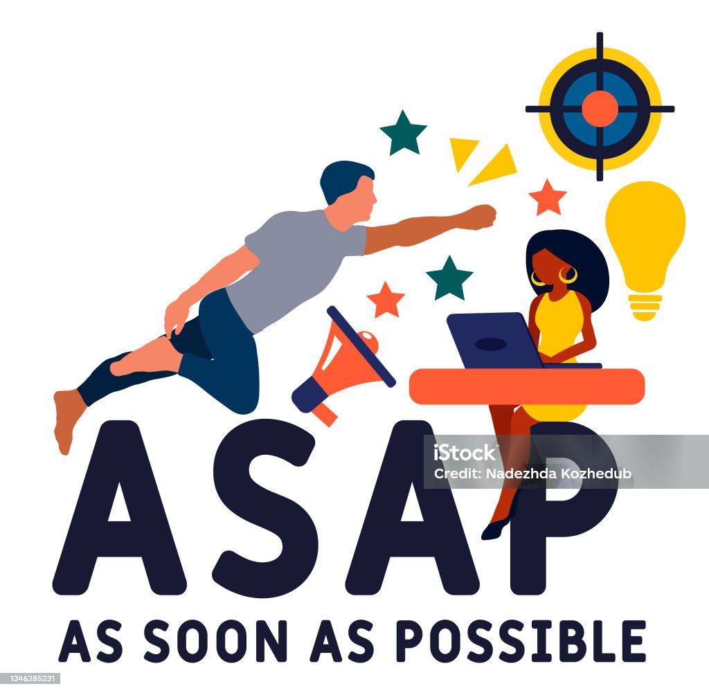 Asap As Soon As Possible Acronym Stock Illustration - Download Image ...
