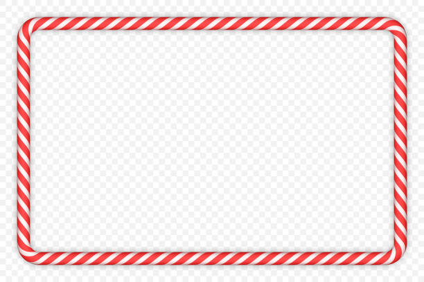Candy Cane Frame Vector candy cane frame. Carefully layered and grouped for easy editing. christmas borders stock illustrations