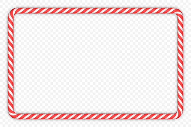 Vector candy cane frame. Carefully layered and grouped for easy editing.