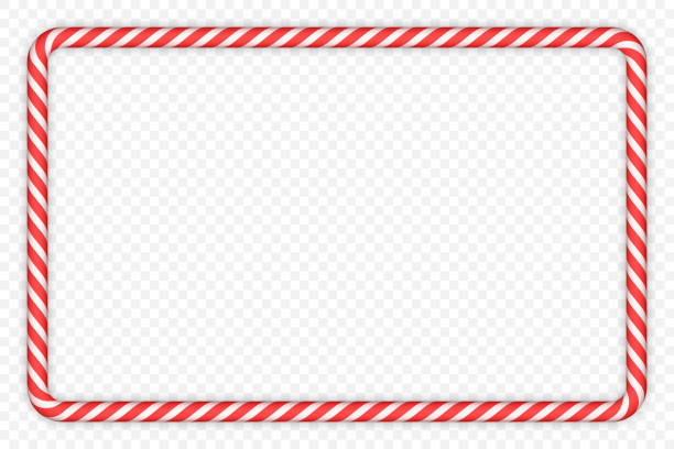 Candy Cane Frame Vector candy cane frame. Carefully layered and grouped for easy editing. christmas borders vector stock illustrations