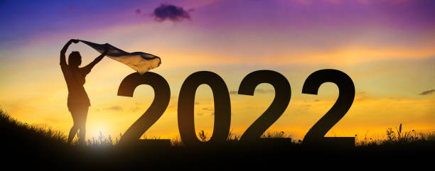 istock Happy New Year 2022 in the twilight background. 1346294319