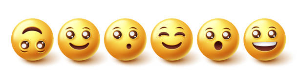 istock Emoji characters vector set. Emojis character collection with happy and surprised facial expression in 3d graphic design isolated in white background. 1346294837