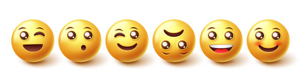 istock Emojis character vector set. Emoji face reaction collection in yellow icon faces isolated in white background for emoticon characters graphic design elements. 1346295527