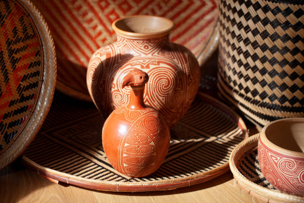 istock Traditional handicraft products. Vases and baskets. 1346296791