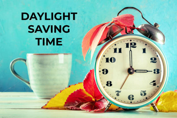 istock Daylight Saving Time concept, fall back in autumn. A vintage alarm clock 1346298734