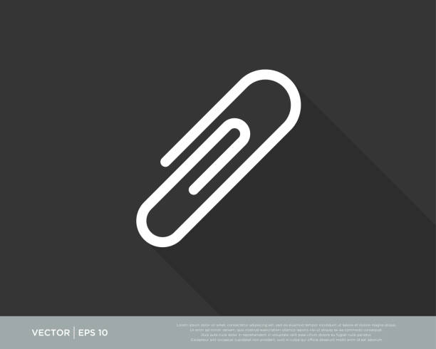 illustrations, cliparts, dessins animés et icônes de illustration vectorielle de l’icône du trombone - paper clip symbol attached computer icon