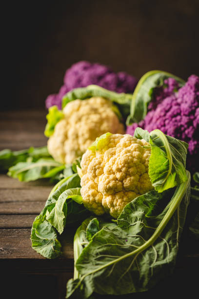 istock Raw fresh colorful cauliflowers 1346299873