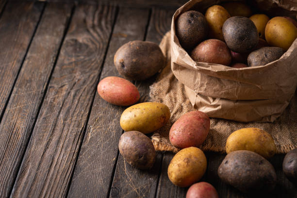 istock Various varieties of new potatoes 1346299911