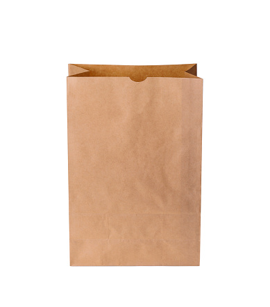 Brown Paper  Bag with clipping path.