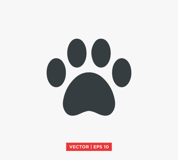 ilustrações, clipart, desenhos animados e ícones de paw icon vector illustration design editable resizable eps 10 - garra