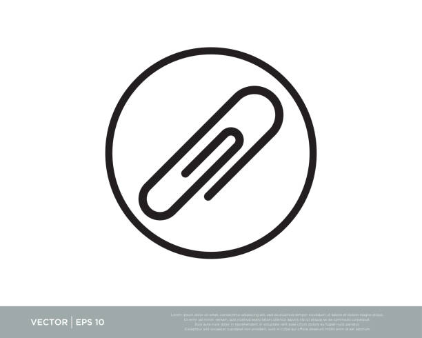 illustrations, cliparts, dessins animés et icônes de illustration vectorielle de l’icône du trombone - paper clip symbol attached computer icon