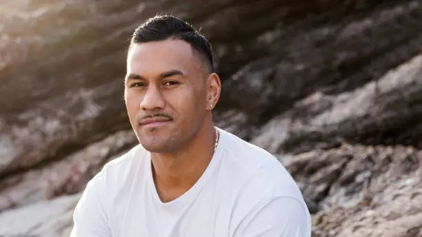 Outdoor portrait of Polynesian man