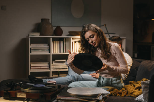 istock friends at home, night scene 1346303219