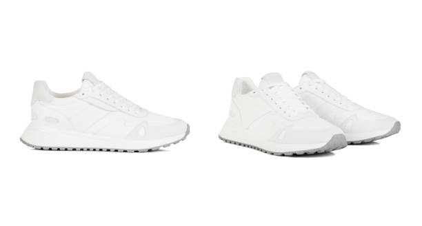 istock New white sneakers. Front and side views 1346303256